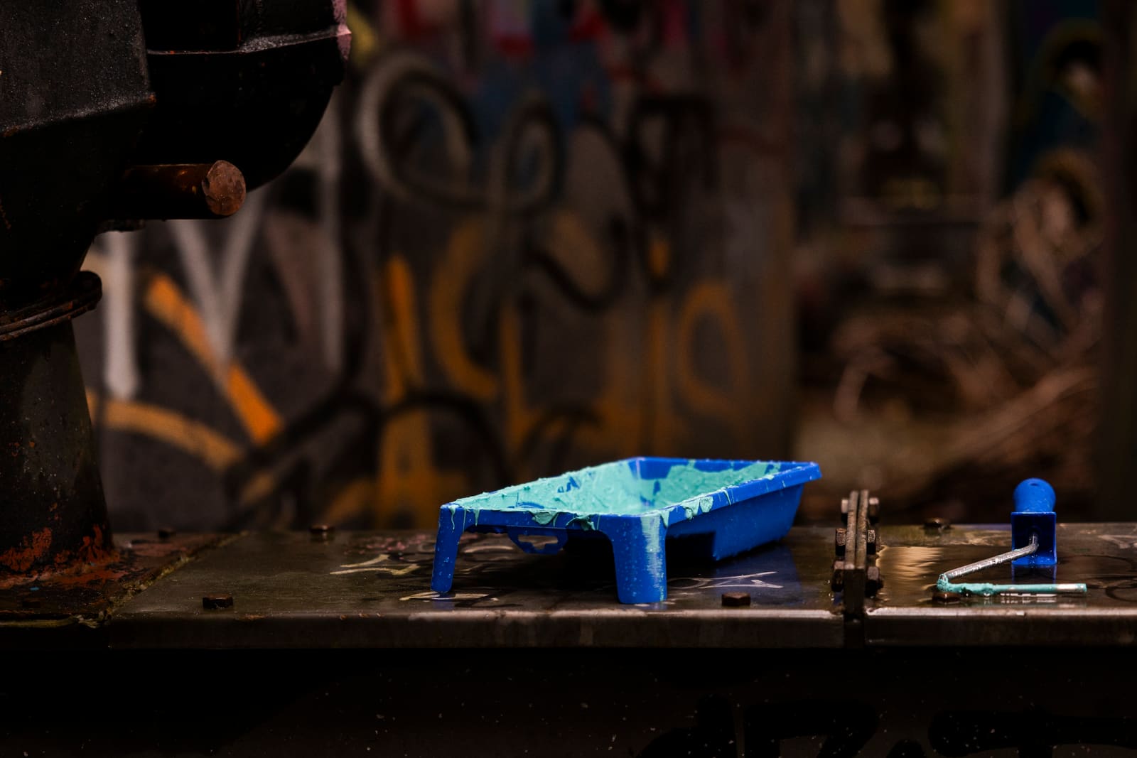blauw op straat